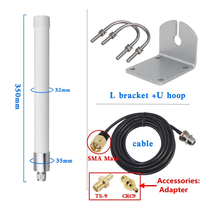 3G LTE 4G 5G Mobiltelefon-Signalverstärker Router Netzwerkkarte Omni Externe Antenne 600-6000MHz Outdoor Wasserdichte FRP-Antenne – Detail 5