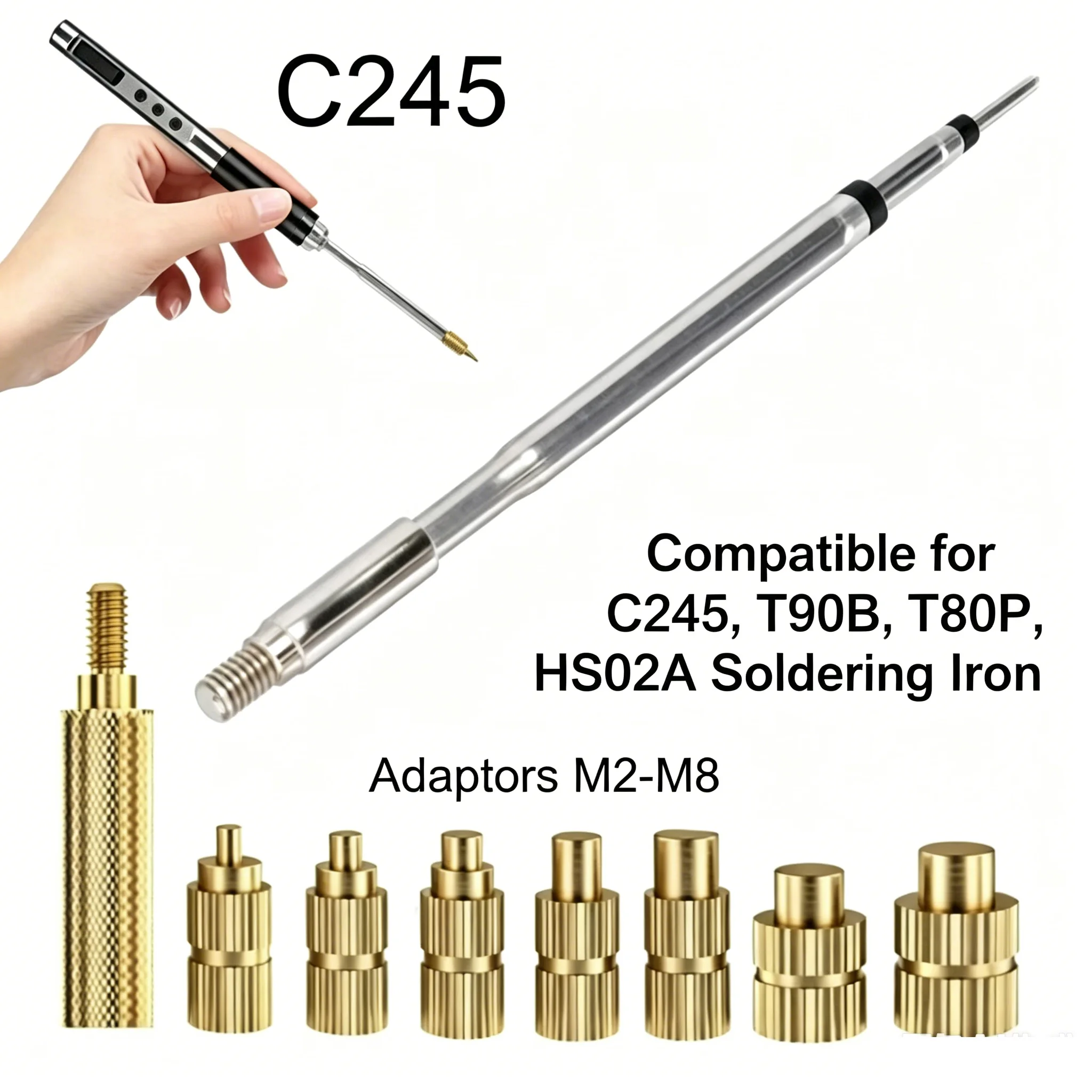 HS02A C245 Soldering Iron Tips for Heat Insert Nut M2-M8 Embedded Kit For 3D Printer Part