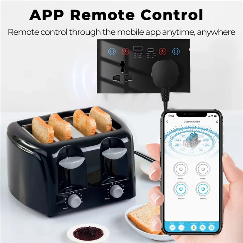 AAAC-EU UK US enchufe Universal/interruptor de enchufe inteligente Wifi con puerto USB y tipo C vida inteligente a través de Alexa Home