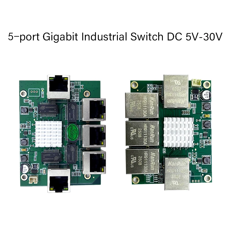 

Плата PCBA DC 5V12V24V30VIПромышленный модуль коммутатора Ethernet 5 портов Неуправляемый 10/100/1000 Мбит/с Антистатический и антибликовый 4 кВ