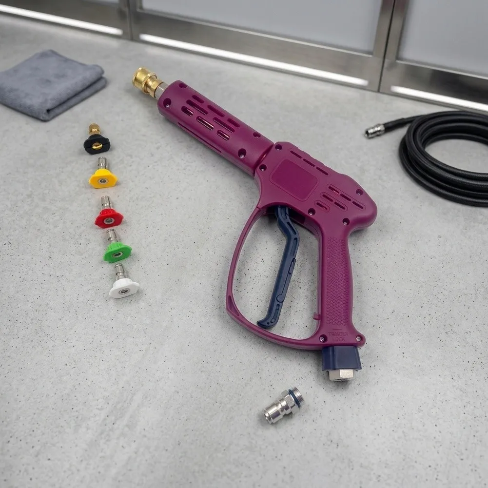 Brass Wand Pressure Washer Sprayer with ABS Housing 3/8 Quick Connect Fitting and 0 15 25 40 Degree Plus Soap Nozzle Set