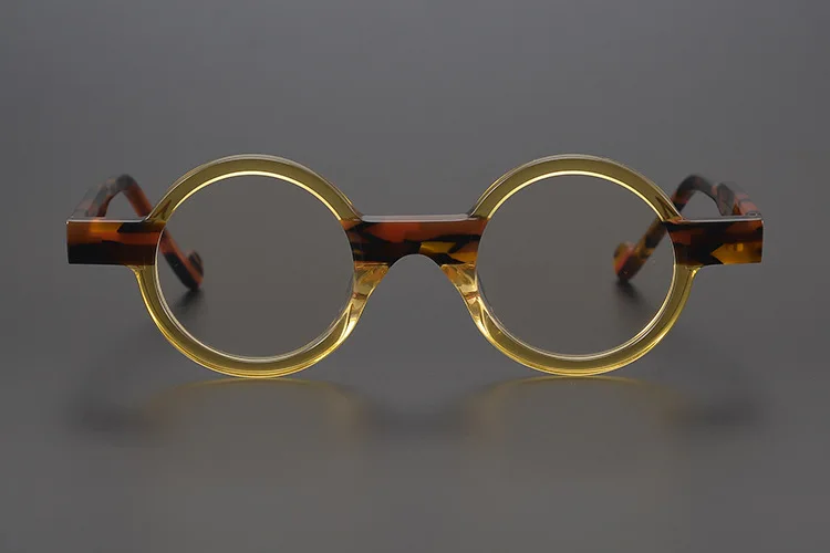 55104 Runde Acetat Brillen Rahmen Männer Myopie Brillen Frauen Optische Gläser Steampunk Brillen – Detail 12