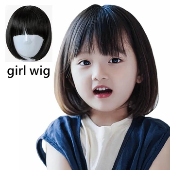 Pelucas para niños, accesorios para el cabello para niños, capucha corta para niñas, tocado para bebé, corona, tocado negro para niños pequeños, peluquín de muñeca Reborn