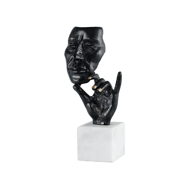 

Modern creative model room living room TV cabinet wine cabinet figure modeling cast iron sculpture ornament neoclassical