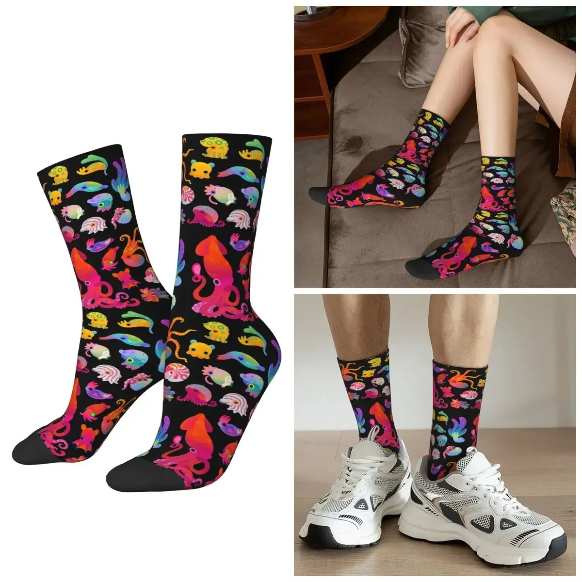 

Носки All Seasons Cephalopod Socks Harajuku, впитывающие пот, носки для мужчин и женщин, подарки на День святого Валентина