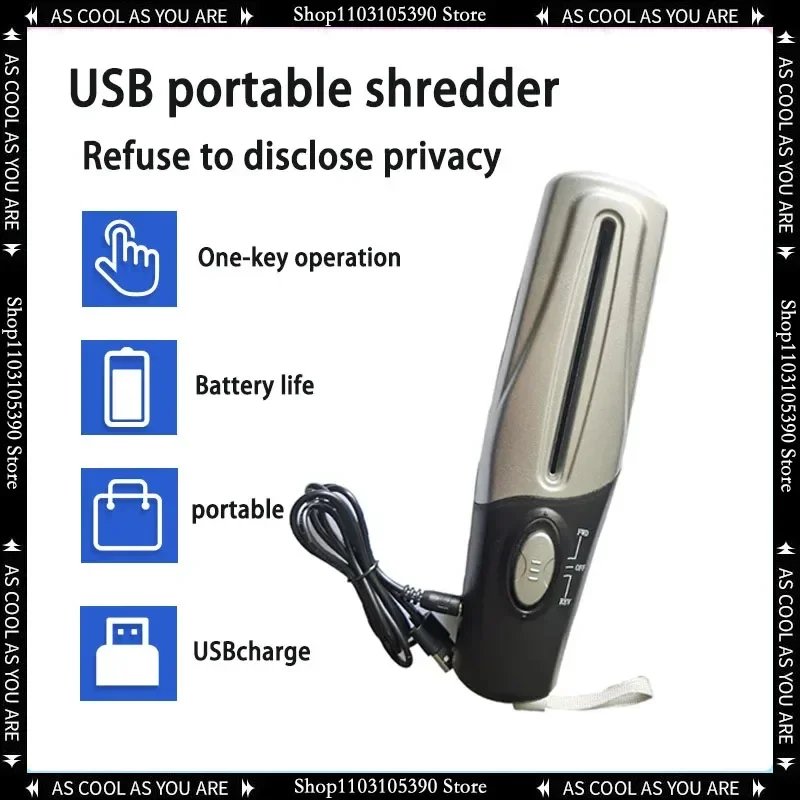 Usb Portable Paper Shredder Multifunctional Mini Electric (paper) Shredder Office Home Operation Simple Small Paper Shredder