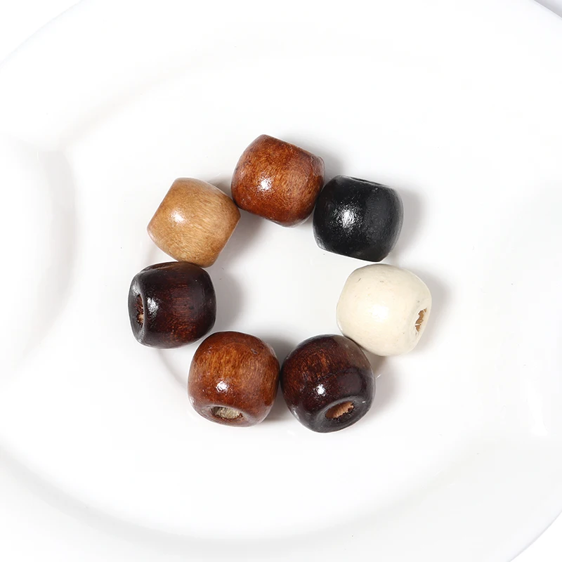 100pcs/Lot 9 11mm Natural Wooden Beads for Jewelry Making Big Hole Wood Beads DIY Hair Accessories Handmade Bracelet Necklace