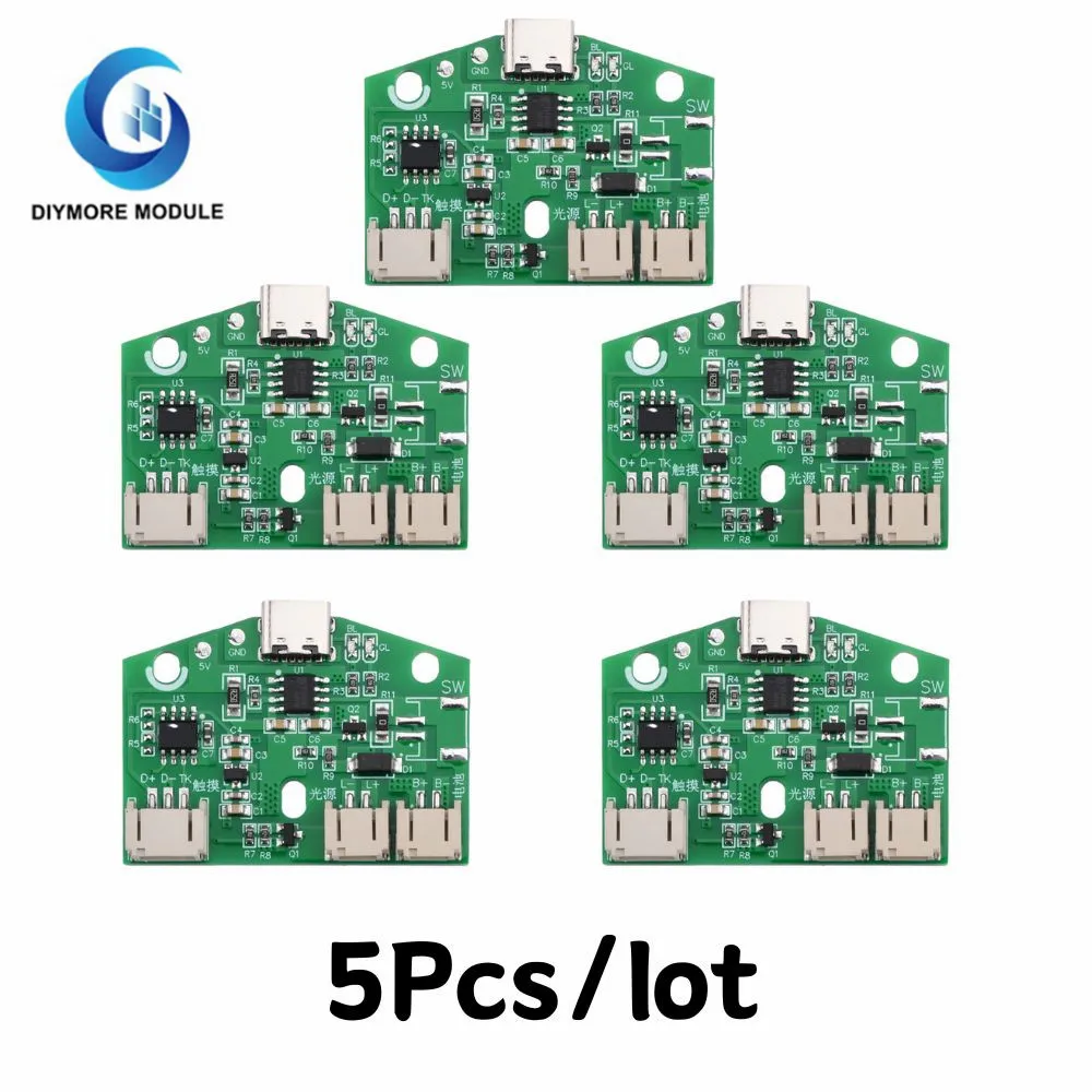 TYPE-C Lamp Circuit Board USB Charging Infinitely Dimmable Module LED Night Light Control Module Charging Monochrome Board 3.7V