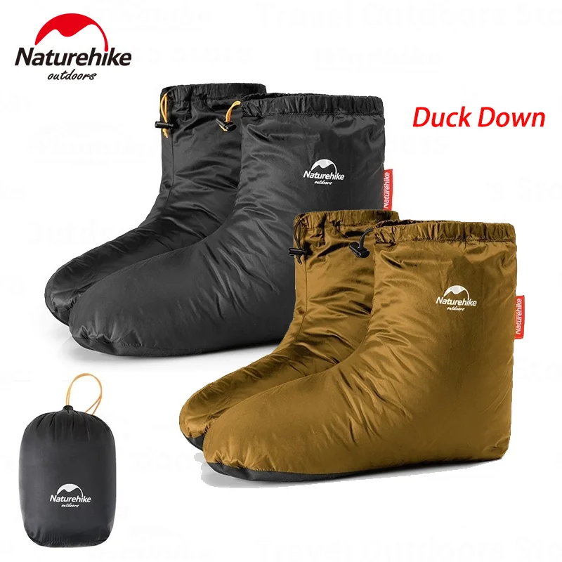 Naturehike Down Shoes Cover Winter Warm Shoes Waterproof 650FP Ultralight Outdoor Hiking Camping Duck Down Foot Cover 0°C~-15°C