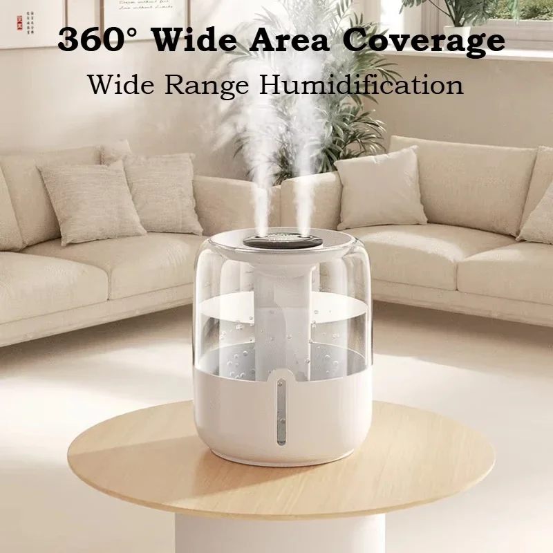 6.8L Large Capacity Humidifier USB Double Spray Quiet Humidifier Home Dormitory Office Bedroom Desktop with Night Light