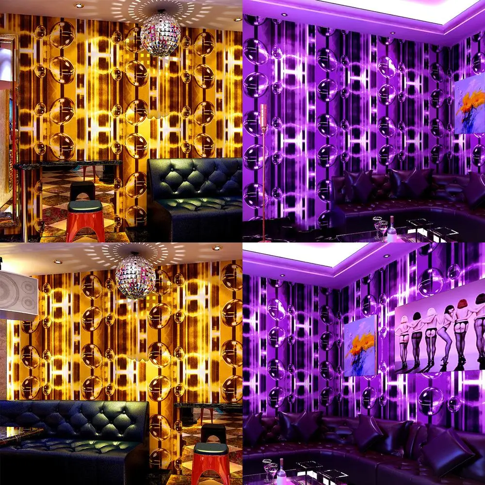 

3D Reflective Glitter Wall Wallpaper for KTV Bar with Geometric Texture Background