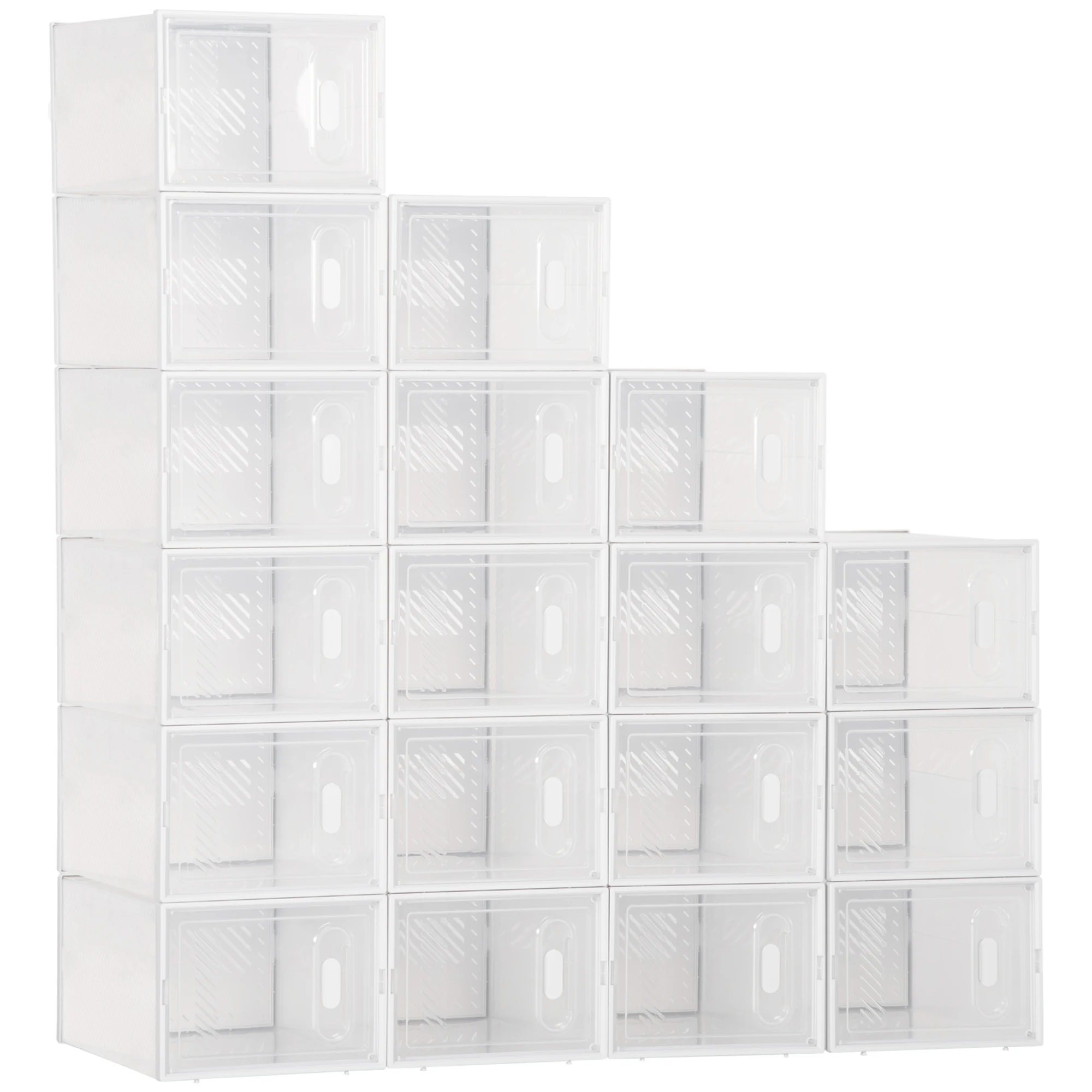 HOMCOM plastic Modular cabinet with 18 buckets magnetic doors 25x35x19cm