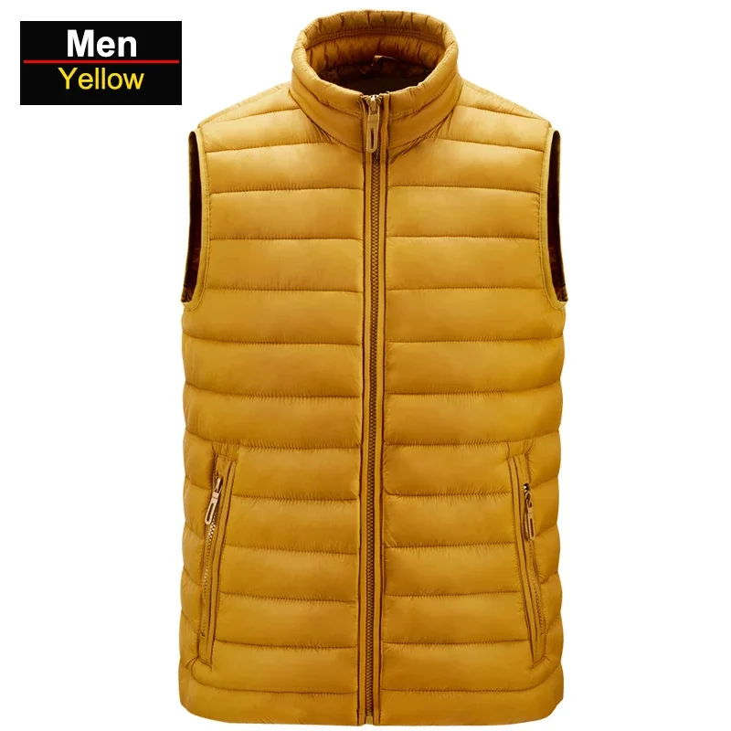 

Men's Waterproof Hiking Down Vests Camping Huntting Skiing Fishing Thermal Vest Jackets Male Winter Large Size Coats