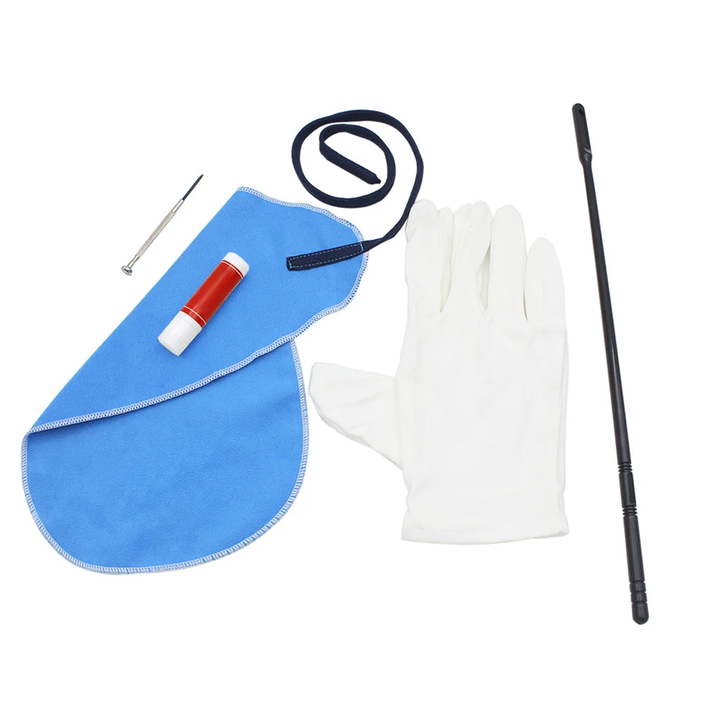 1Set Fluit Reiniging Care Kits Pull Through Wattenstaafje Zachte Doek voor Piccolo Klarinet Saxofoon Houtblazers Instrument Cleaning set