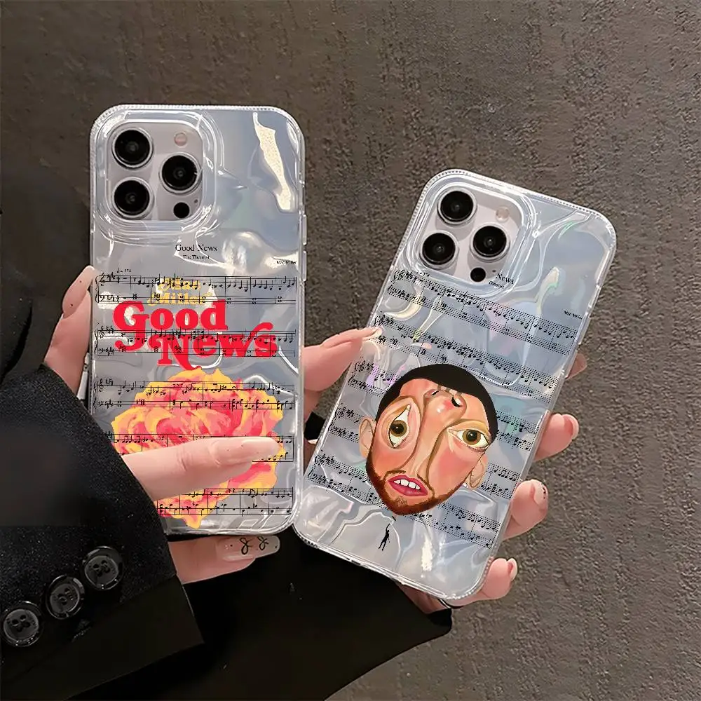 Чехол для телефона Mac M-Miller Good News для iPhone 16, 15, 14, 13, 12, 11 Pro Max, независимая металлическая кнопка с гальваническим покрытием для мобильных устройств