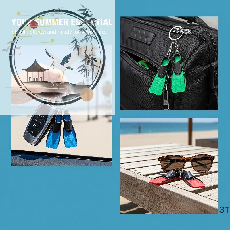 Diving Fin Key Chain Flipper Keyring Diver Diving Gift Novelty ID For Bags