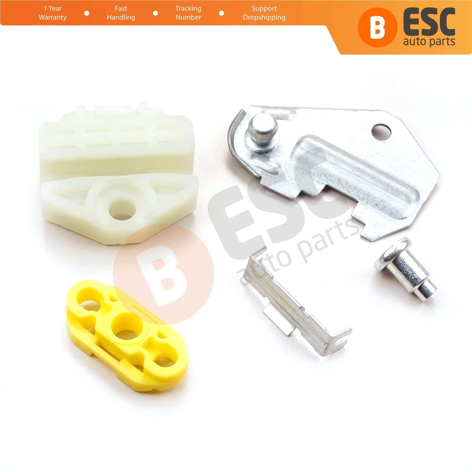 ESC EWR5008+EWR19+EWR55 Window Regulator Clips and Metal Connection Sheet Left Doors for Vauxhall Opel Vectra Saab 9-3