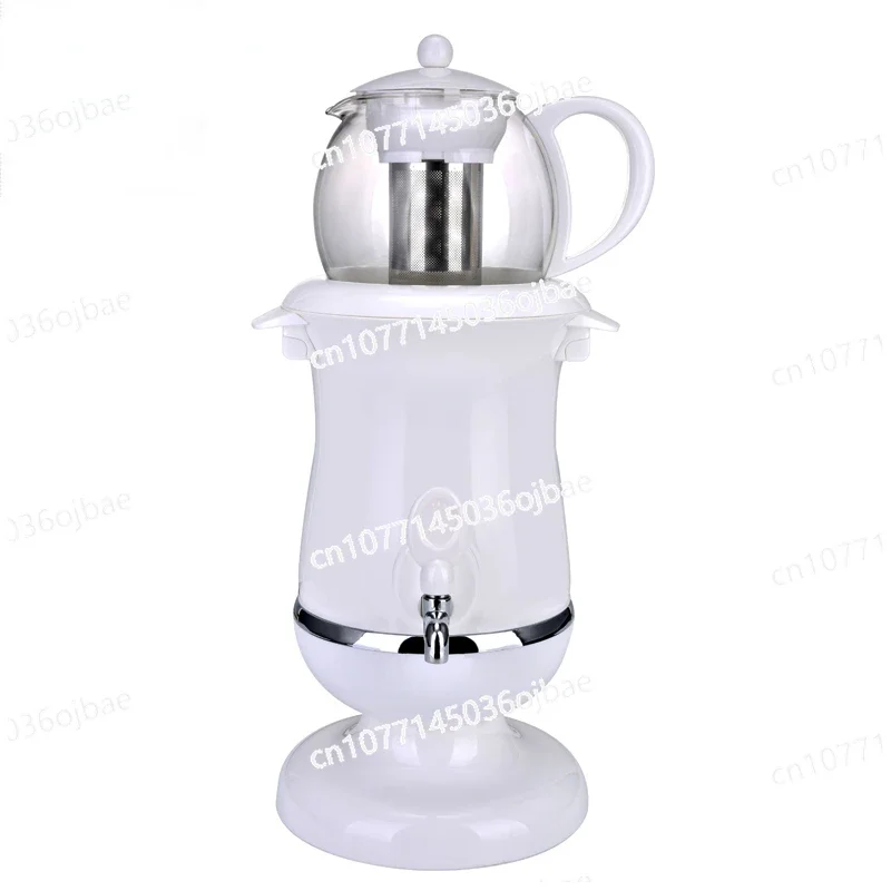 White Türkiye Samoa Electric Kettle Heat Preservation Rotary Tea Machine 110-127V 1000W 2.5L