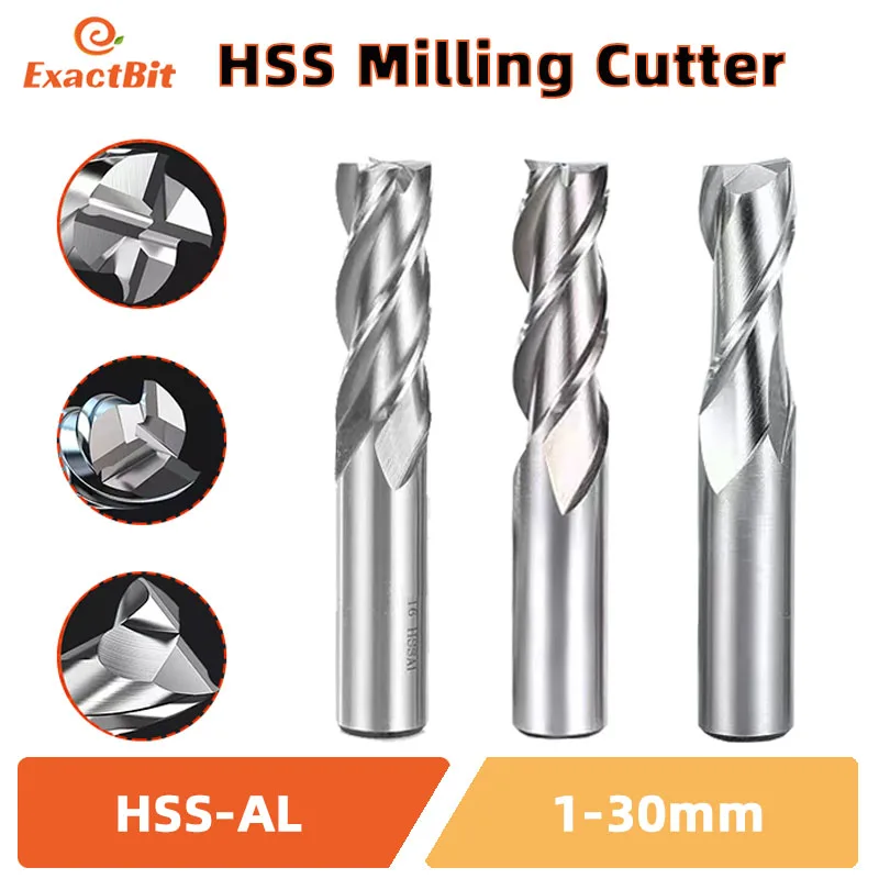 

SIQI End Mills High Precision HSS Metal Cutter Co8 Cobalt D1-32mm 2 3 4 Flutes Teeth Aluminum Milling Tool Key Seater Router Bit