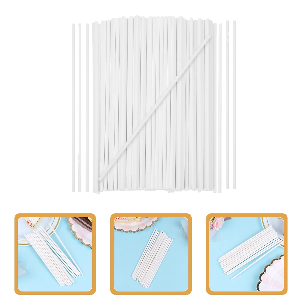 

300 Pcs Lollipop Paper Stick Kids Treat Pink Candy Cake Pops Sticks Making Lolipop Diy Candies Music
