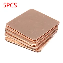 5 pcs Copper Heatsink, Thickness Heatsink Thermal Pad for Laptop, Chip Cooler, 0.3/0.5/0.8/1.0/1.2/1.5/2mm x 15x15/20x20mm.