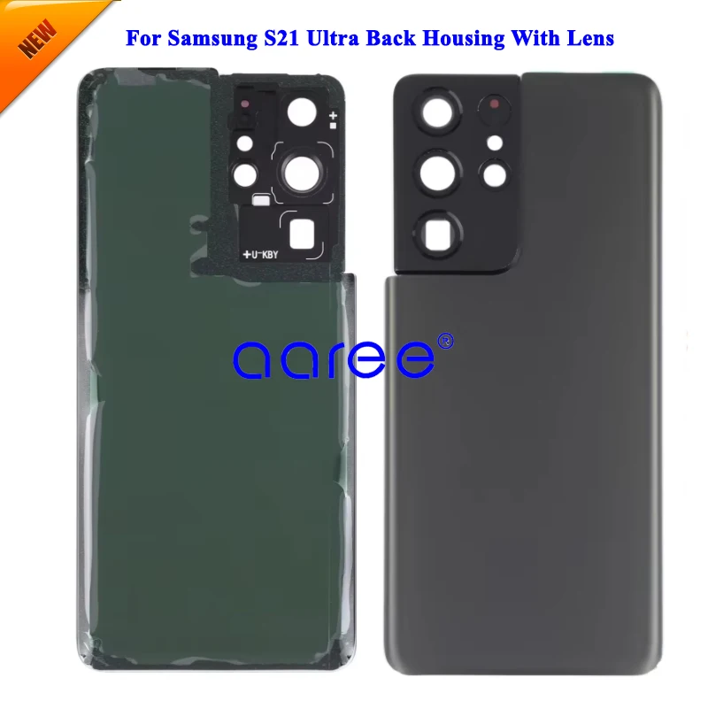 Grade AAA Back Cover with Camera Lens For Samsung S21 Ultra Back Housing Back Cover Door with Adhesive