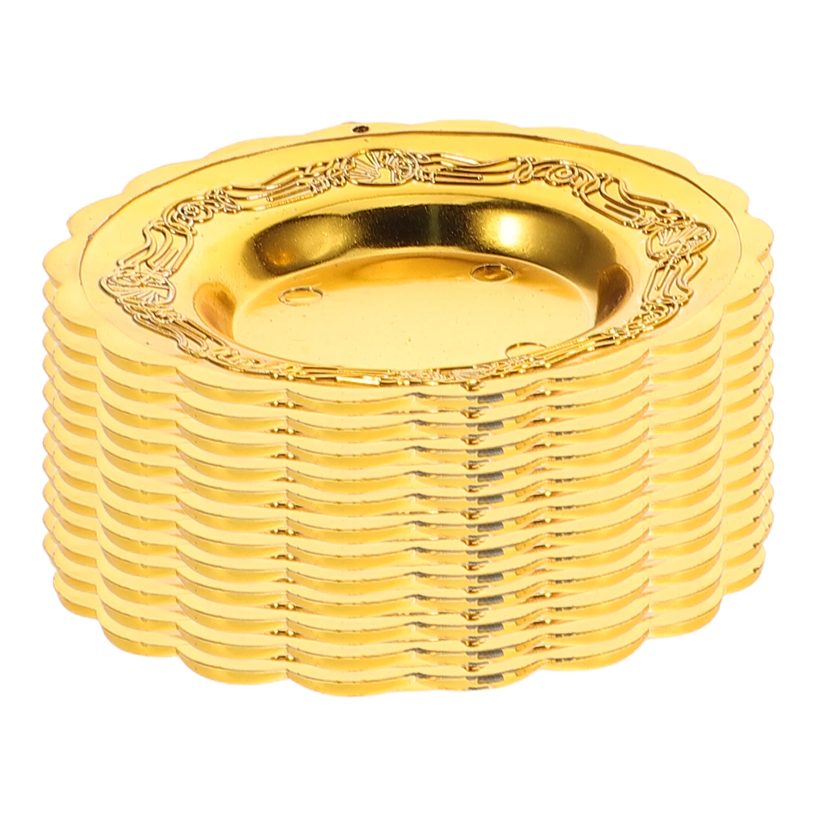 

12pcs Cake Pan Dessert Tray Round Gold Plates for Wedding Party Hotel Snacks Dry Fruits Photography Kitchen Bar Accessories