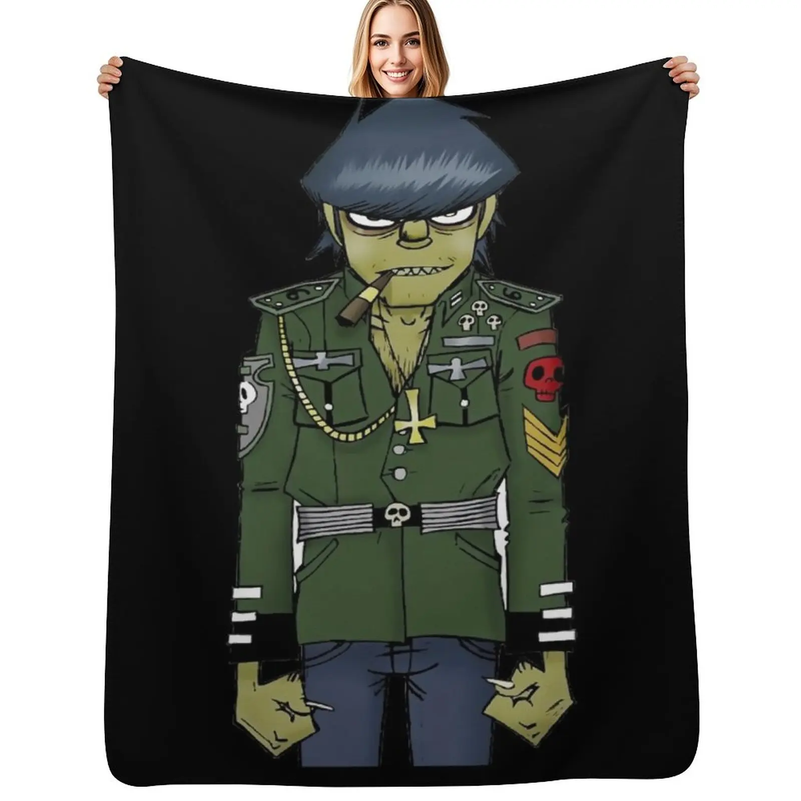 

Gorillaz Cartoon music Throw Blanket Soft Breathable Blanket for Night Sleeping