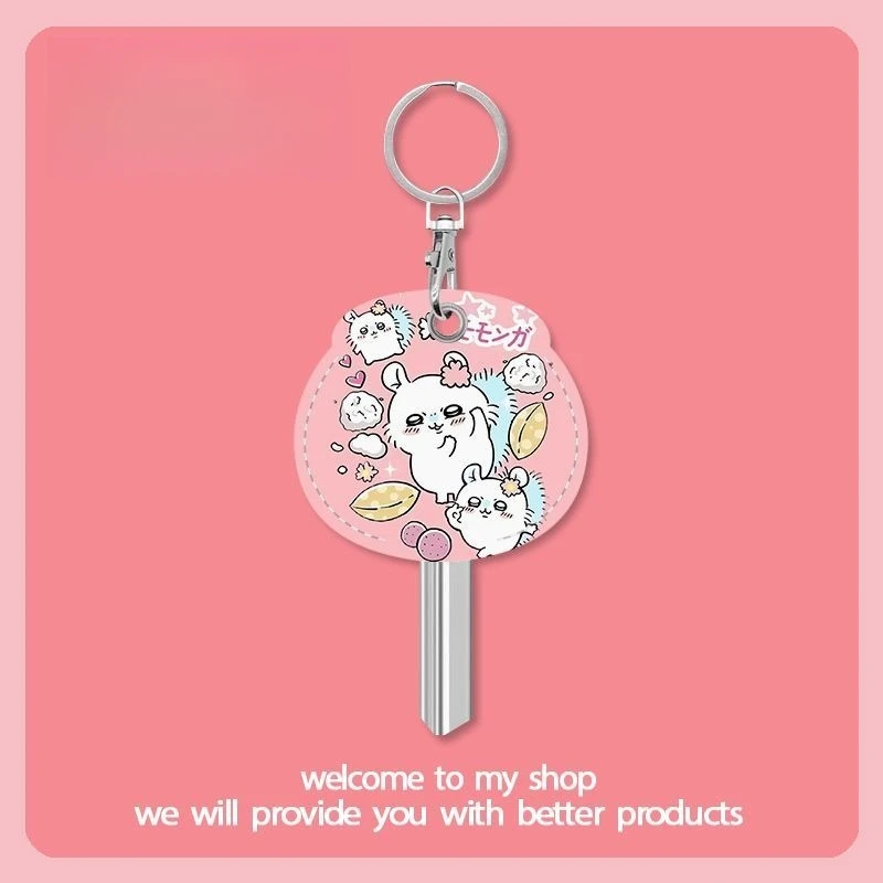Chiikawa Cute Cartoon Hachiware Key Protection Suite Door Lock Key Set Home Dormitory Key Handle Keychain Storage Card Set Gift view 4