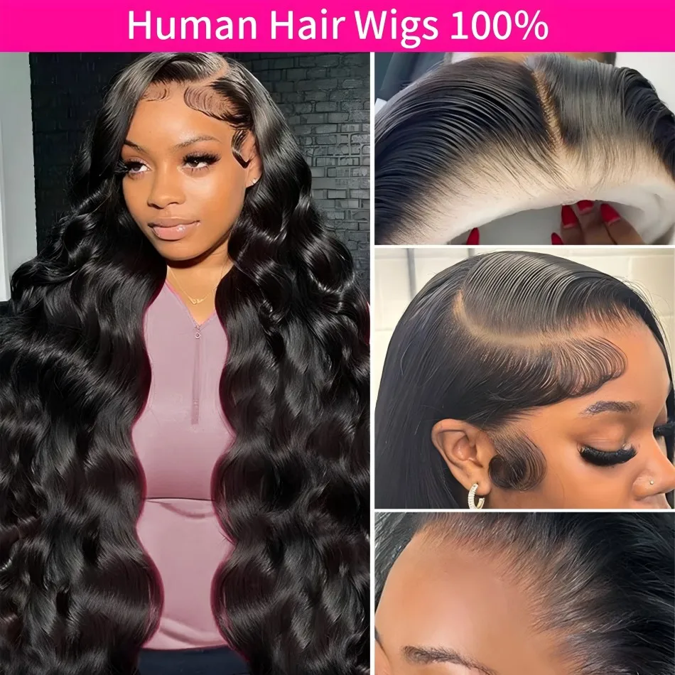 

13X6 Hd Lace Frontal Wig Body Wave Human Hair Wigs 100% Human Hair Quality 30 40 Inch Lace Front Wigs Brazilian Hair 250 Density