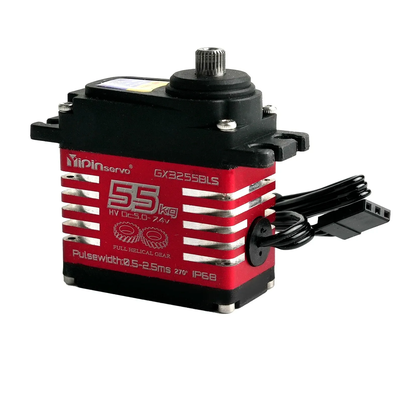 4 قطعة YP3255BLS 55 كجم طقم سيرفو بدون فرش 180/270/357/360 °   تروس فولاذية دوارة مستمرة IP68 مقاومة للماء لروبوتات RC