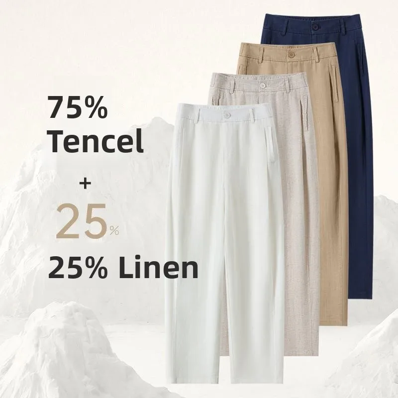 

Льняные брюки-бананы Harmonious Saint 2024: Новинка лета, универсальные, стройнящие, широкие повседневные брюки-харлан для женщин