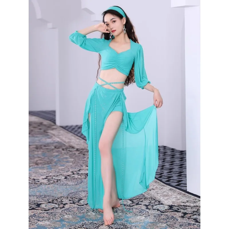 

Belly dance, French court style skirt suit, oriental dance performance, practice uniform, women's group uniform, class uniform