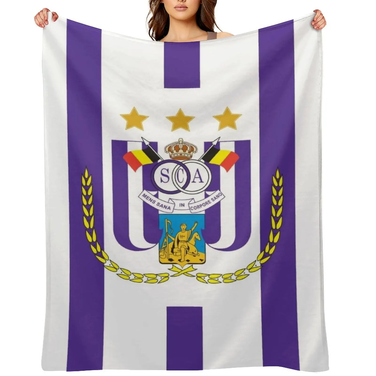 Anderlecht Footbal fans ultras hooligans, Belgium Throw Blanket Heavy Custom Hairy Soft Blankets