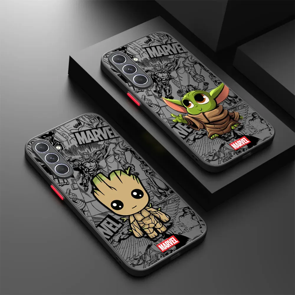 Cute Mavel Groot Baby Yodas Case For Samsung A30 A50 A70 A20 A7 Funda For Galaxy S24 S23 Ultra A13 A14 A33 A51 A52 A53 A72 Cover