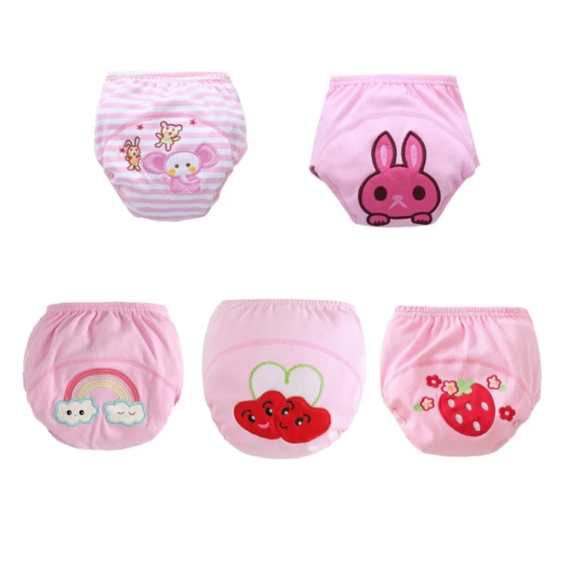 5 pz/lotto pannolini lavabili per bambini intimo pantaloni da allenamento traspiranti in cotone 90/100