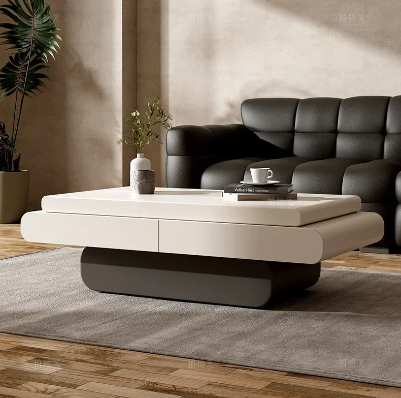 Solid wood coffee table floor storage creative art living room coffee table simple and modern