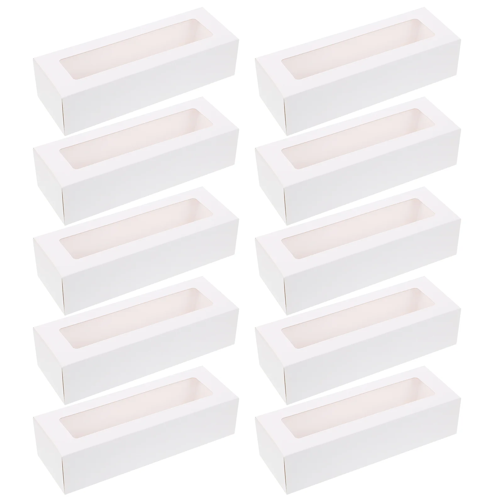 

10 Pcs Biscuits Cupcake Container Packing Box Macaron Containers Windowed Boxes