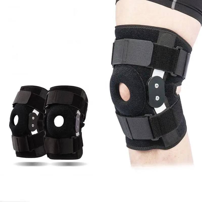 Patella Hinged Knee Braces Orthopedic For Knee Pain With Springs Compression Removable Steel Splint Support Knee Sleeve