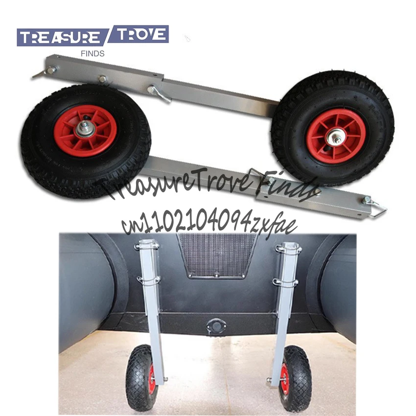 

2PCS Inflatable Boat Launching Wheel 136KG Load Capacity Aluminum Alloy Frame Fishing Boat Rubber Tire Ship Moving Tool