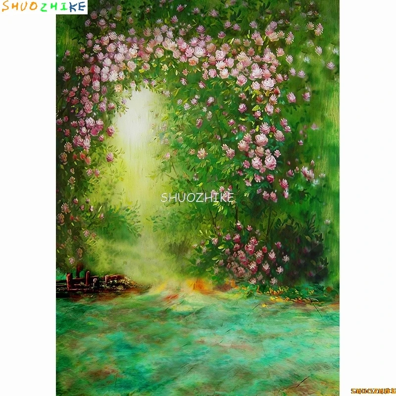 SHUOZHIKE Акварельные Цветы, арка, дверь, ребенок, любовь, фотография, Живописный фон