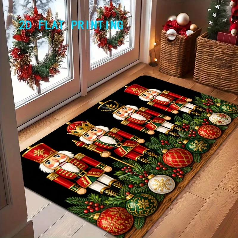 Minimalist Christmas Tree Welcome Rug Elegant Hand Drawn Area Rug Festive Doormat Floor Mat Bedroom Cloakroom Balcony Mat