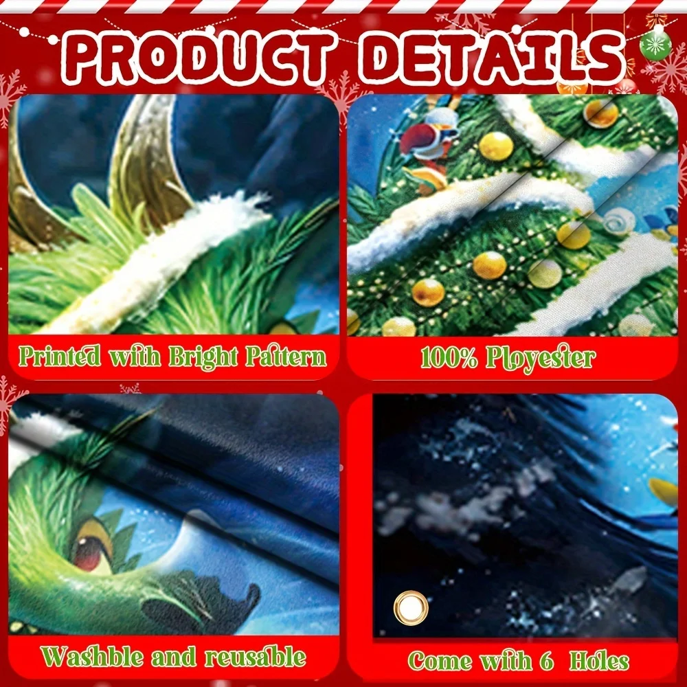 2D дверной флаг: 1 флаг с крышкой для рождественских гаражных ворот, универсальный дизайн дракона и рождественской елки для праздников