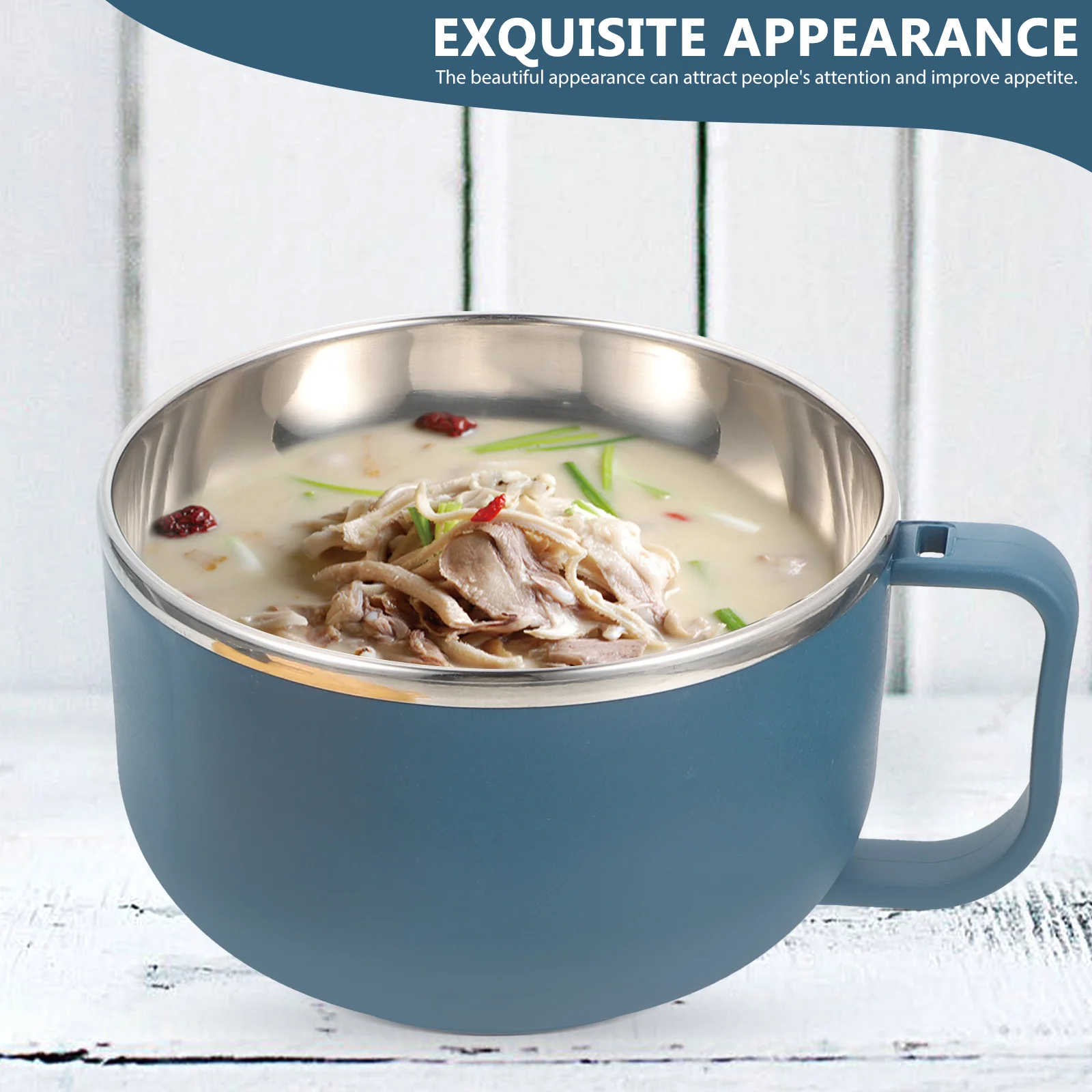 

Stainless Steel Bowls Reusable Ramen Containers Microwavable Kitchenware Scratch Resistant Daily Ramen Bowls Use