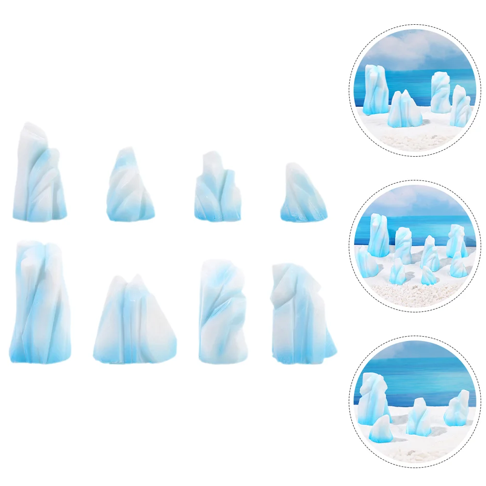 

8 Pcs Iceberg Micro Landscape Miniature Floeberg Model Statue Models Tiny Decoration