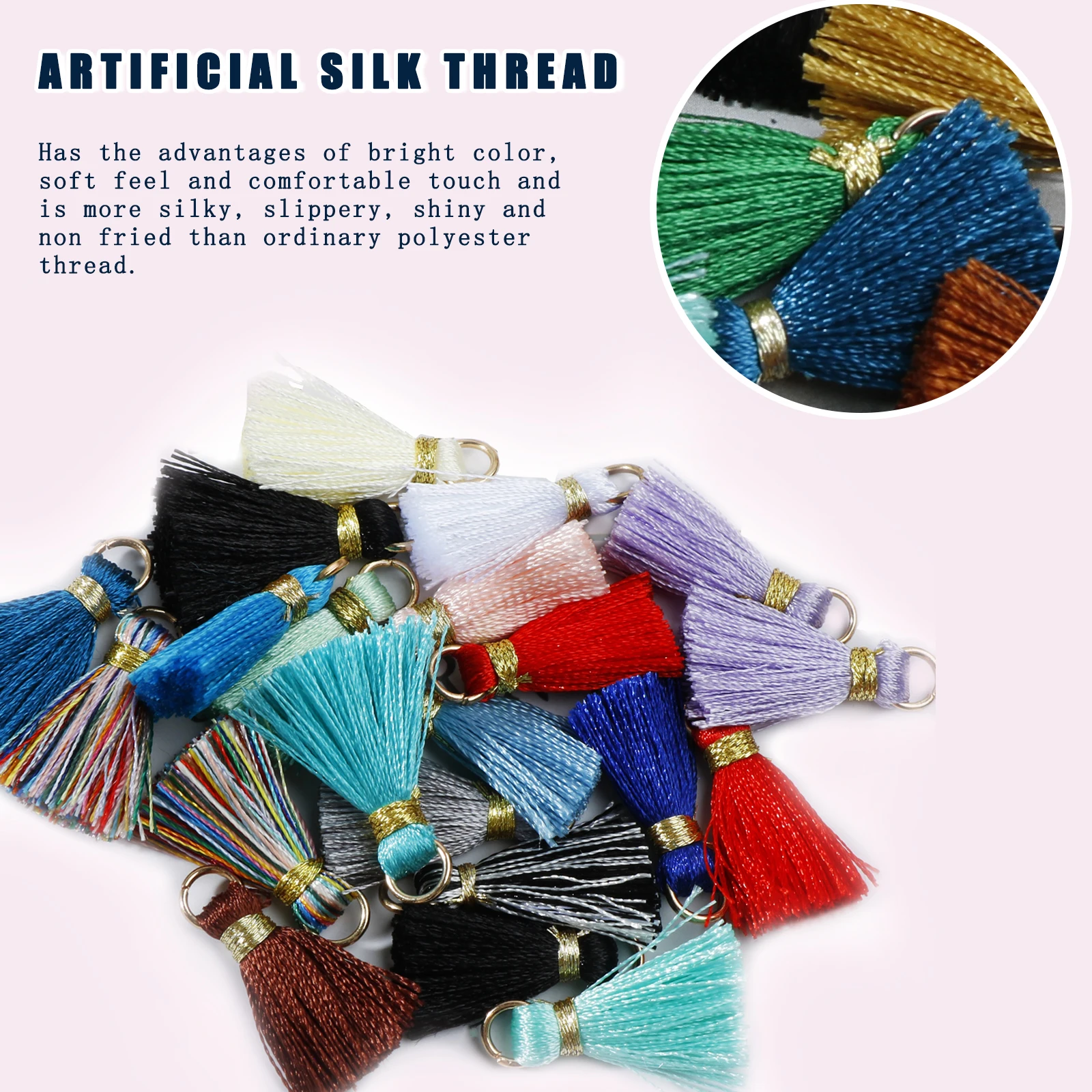 20pcs  Mini Tassels for Jewelry Earring  Making Artificial  Crafts  Keychain Trim Fringe Tiny