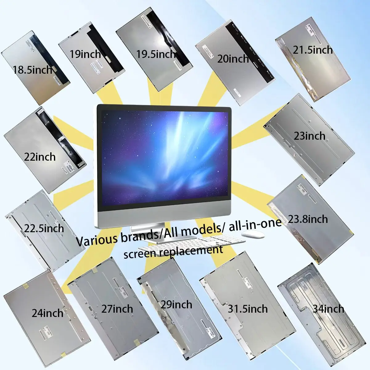 الأصلي 23.8 ''MV238FHB N10 N20 N30 N50 N51 N52 N53 N60 N62 N63 NF0 NF1 NF3 NG0 NX5 شاشة LCD عرض زجاج شاشة عرض