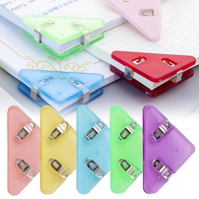 

Mini Transparent Corner Paper Clips Triangle Page Files Documents Bills Papers Holder Clamp Clip Office School Stationery