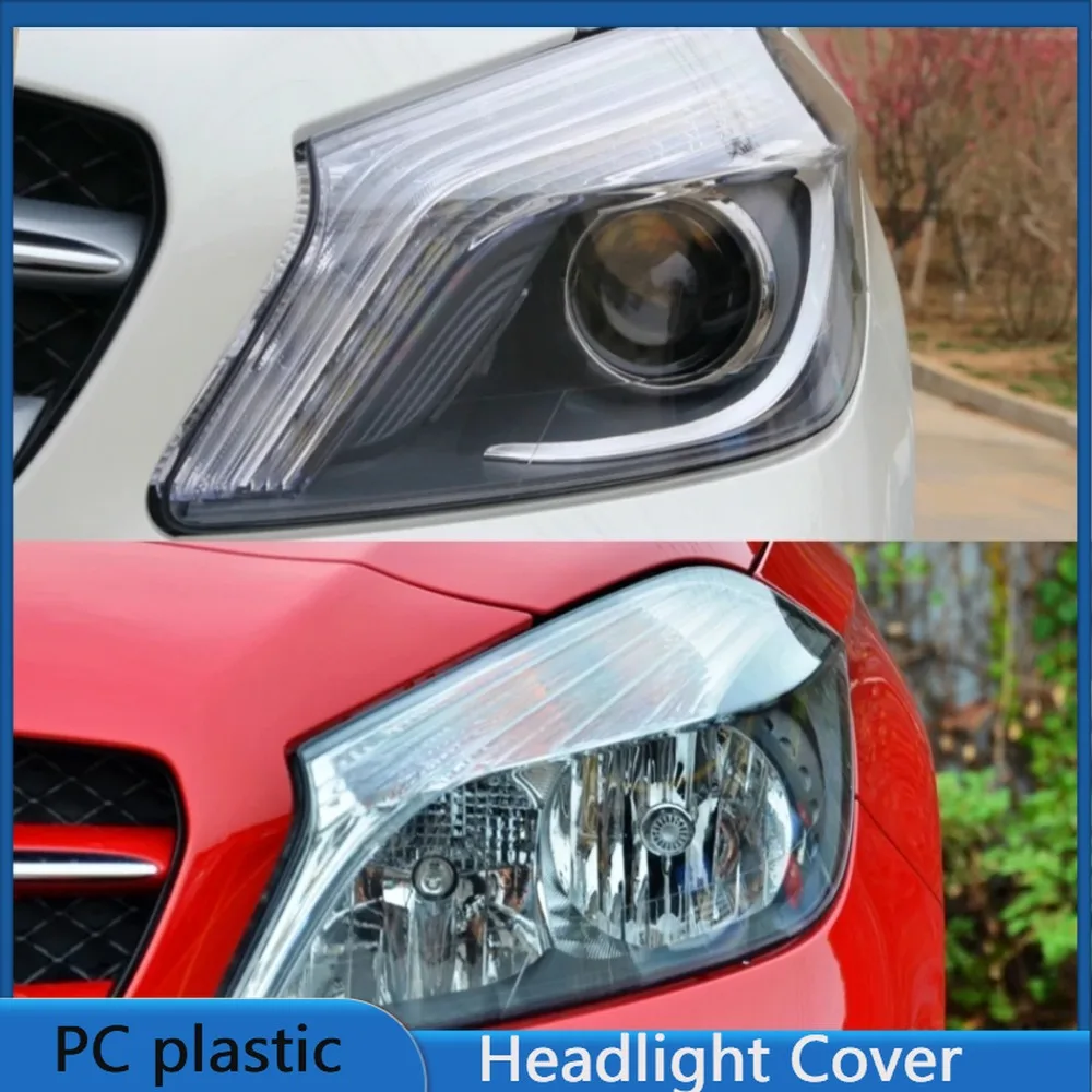 For Mercedes Benz A Class W176 A180 A200 A260 A45 AMG 2012-2016 Front Headlight Cover Transparent Lampshade Body Kit Accessories