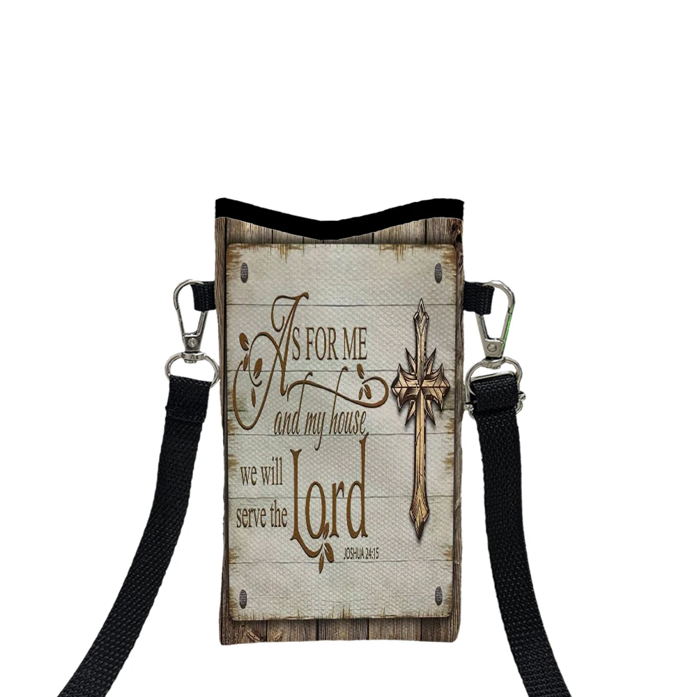 

Сумка для телефона с принтом «Как для меня и мой дом, мы будем служали», сумка через плечо с регулируемым ремешком, эксклюзивно.3.6